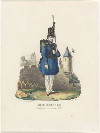 Belgische Bürgerwache auf Wache, 1830 von Pierre Simonau