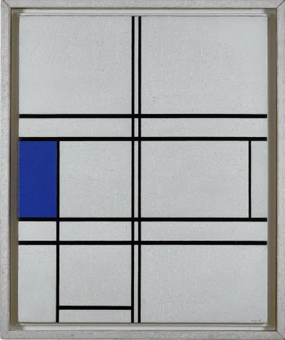 Komposition (Nr. IV) weiß-blau von Piet Mondrian