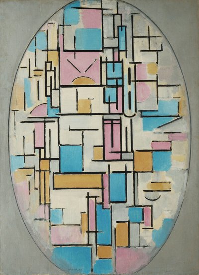 Komposition im Oval mit Farbflächen 1 von Piet Mondrian