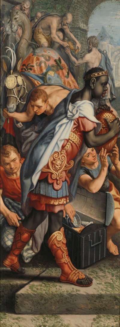 Flügel eines Altars mit Anbetung der Könige, auf der Rückseite Darstellung im Tempel von Pieter Aertsen