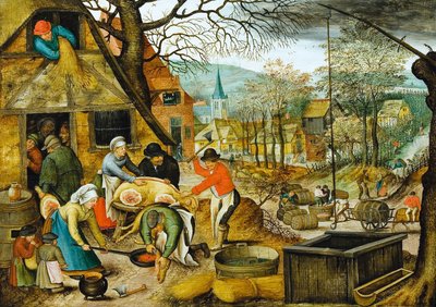 Herbst (Schlachten und Traubenpressen) von Pieter Brueghel the Younger