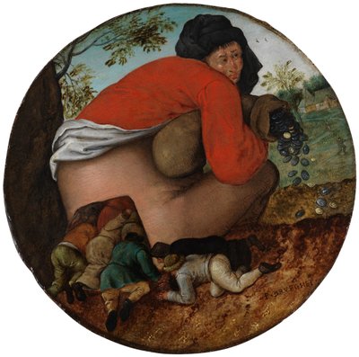 Mann mit dem Geldbeutel und Schmeichler von Pieter Brueghel the Younger