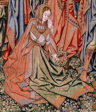 Flämischer Wandteppich. Serie Die Passion Christi. Die Kreuzabnahme. Zweite Wandteppichserie der Passion Christi, die zum Patrimonio Nacional gehört. Modell Zeichner aus dem Kreis von Jan van Roome. Herstellung Pieter van Aelst von Pieter Coecke van Aelst
