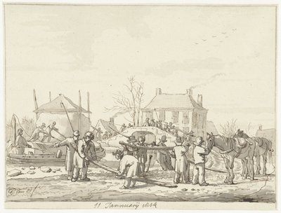 Karnemelksloot in Naarden, 11. Januar 1814 von Pieter Gerardus van Os (signed by artist)