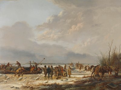 Eisbrechen auf dem Karnemelksloot von Pieter Gerardus van Os