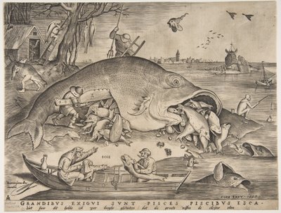 Große Fische fressen kleine Fische von Pieter Heyden van der