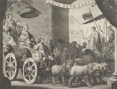 Tafel 5a: Marie de Medici als Berecynthia, aus Caspar Barlaeus, Medicea Hospes, 1638 von Pieter Nolpe