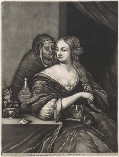 Junge Frau und eine Kupplerin von Pieter Schenk (I)