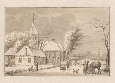 Winteransicht bei einer Kirche von Pieter de Goeje