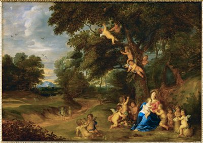 Heilige Maria mit dem Jesuskind, Johannes dem Täufer und Engeln von Pieter van Avont