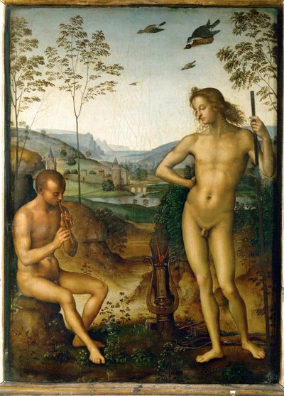 Apollon und Marsyas von Pietro (studio of) Perugino