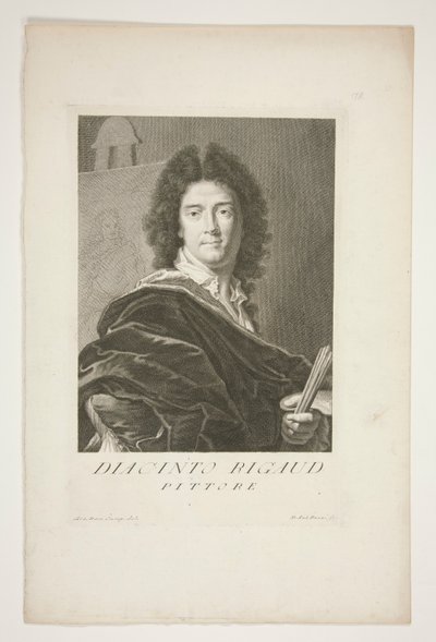 Porträt von Hyacinthe Rigaud von Pietro Antonio Pazzi