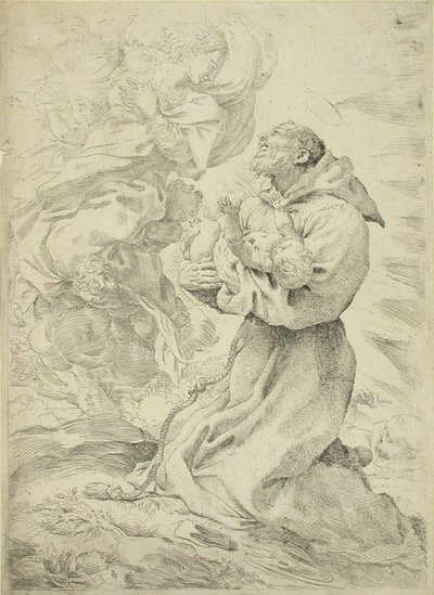 Franz von Assisi mit dem Christuskind auf den Armen von Pietro Faccini