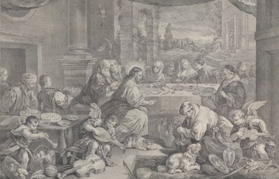 Christus verwandelt Wasser in Wein bei der Hochzeit zu Kana, 1743-63 von Pietro Monaco
