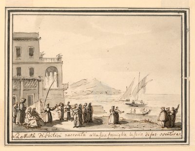 Bühnenbild, Hafenstadt von Pietro Narducci