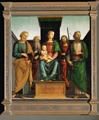 Madonna mit den Heiligen Petrus, Johannes Evangelist, Johannes der Täufer und Paulus von Pietro Perugino