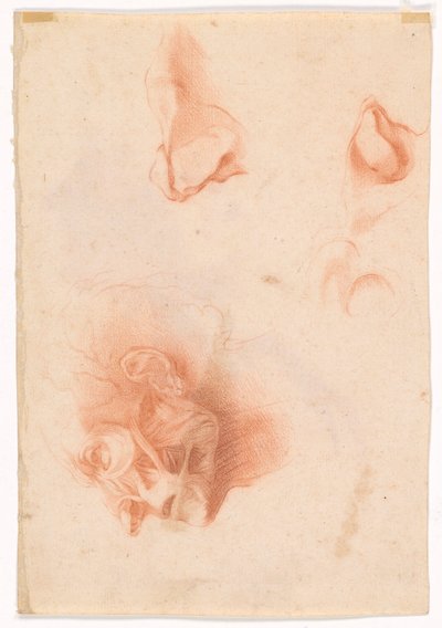 Kopf eines Mannes, Gesicht im Profil (recto); Anatomische Studie, Gesicht im Profil (verso) von Pompeo Girolamo Batoni