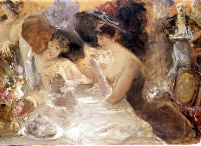 Abendessen in Monte Carlo. Belle Epoque von Pompeo Mariani. Museo del Castello. Mailand von Pompeo Mariani