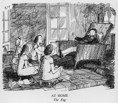 Zu Hause, der Fag (Lithografie) von Pont