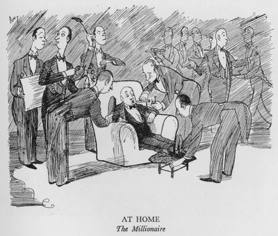 Zu Hause, der Millionär (Lithografie) von Pont