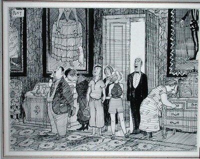 Der britische Charakter: großes Interesse an historischen Häusern, Illustration aus Punch, veröffentlicht am 8. Juli 1936 von Pont