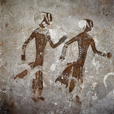 Menschliche Figuren. Höhlenmalereien, 8000-7000 v. Chr. von Prehistoric Prehistoric