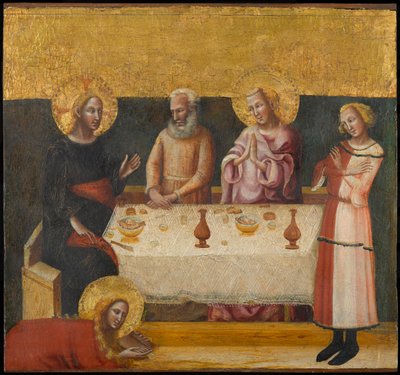 Maria Magdalena wäscht Christus die Füße von Pseudo Jacopino di Francesco