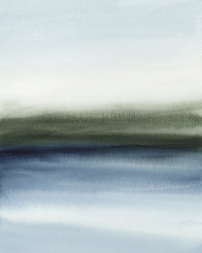 Nebliger blau-grüner Horizont von Rachel Elise