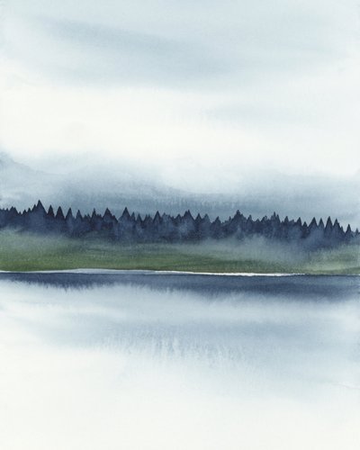 Nebliger Waldsee von Rachel Elise