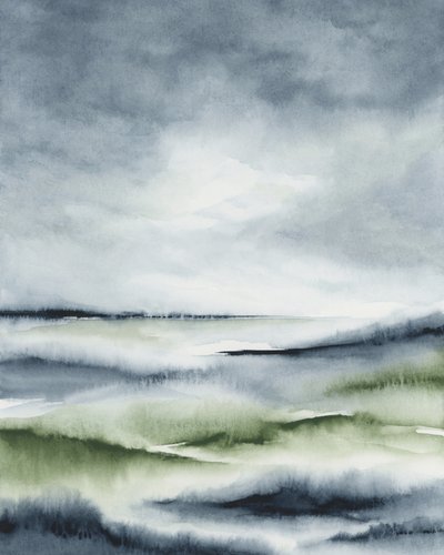 Neblige grüne Landschaft von Rachel Elise