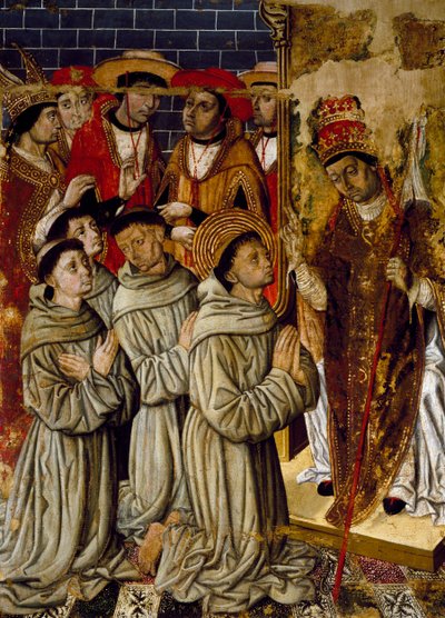 Zyklus der Wunder, Detail vom San Bernardino Altarbild, von Joan Figuera und Tomas Rafael (aktiv in der zweiten Hälfte des 16. Jahrhunderts) (Detail) von Rafael & Figuera Joan (active c.1454 1477) Tomas