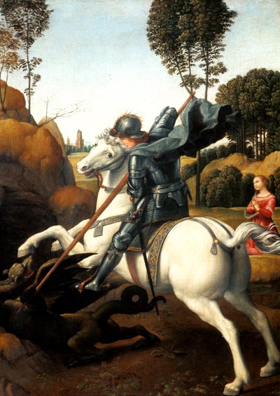 Sankt Georg und der Drache von Raffaello Sanzio Raphael