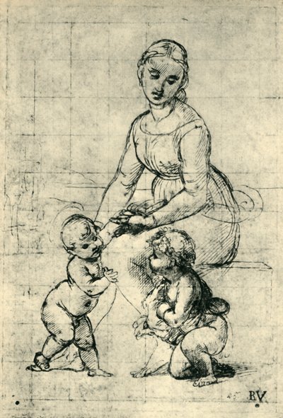Die Madonna, das Christkind und St. Johannes, 1507, 1943 von Raffaello Sanzio Raphael