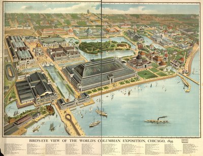 Vogelperspektive der Weltausstellung in Chicago, 1893 von Rand McNally and Company