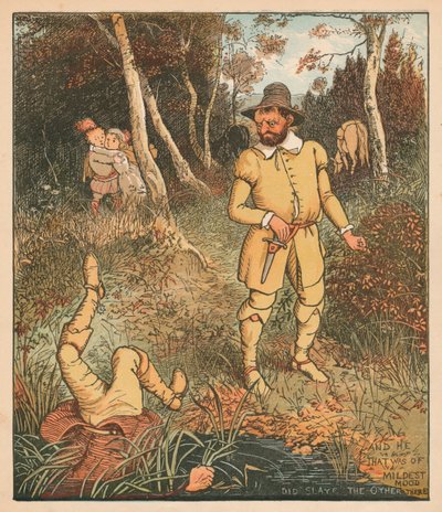 Und der von mildester Stimmung tötete den anderen dort, ca. 1880 von Randolph Caldecott