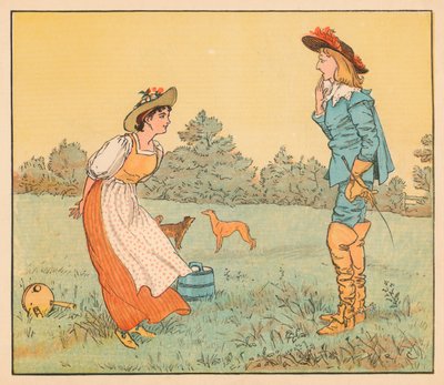 Dann kann ich dich nicht heiraten, mein hübsches Mädchen!, um 1882 von Randolph Caldecott