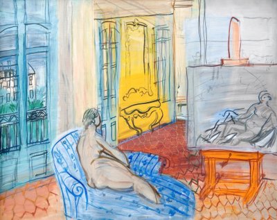 Ein Modell im Studio am Place Arago in Perpignan von Raoul Dufy