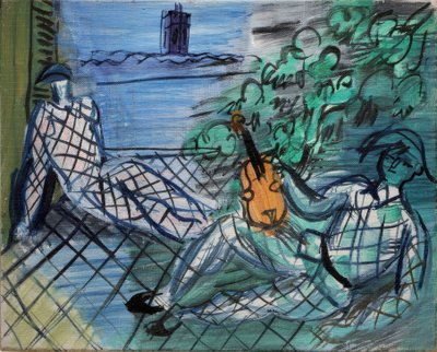Grüner und weißer Harlekin von Raoul Dufy