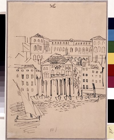 Marseille, der Hafen, das Rathaus und das Hotel Dieu von Raoul Dufy