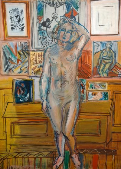 Stehender Akt an Gemälden von Raoul Dufy
