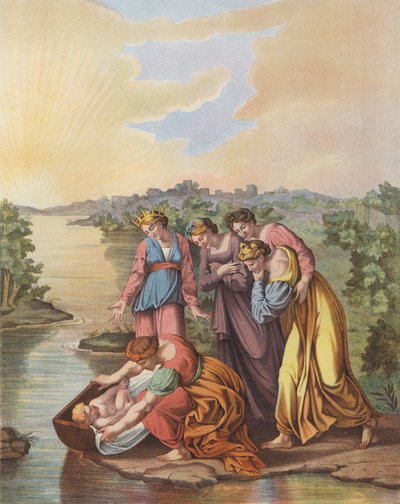 Moses wird aus den Wassern des Nils gerettet von after Raphael