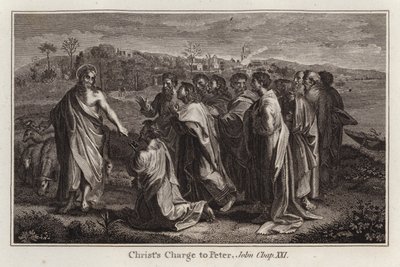 Raphael-Karton: Christi Auftrag an Petrus, Johannes, Kapitel XXI von after Raphael
