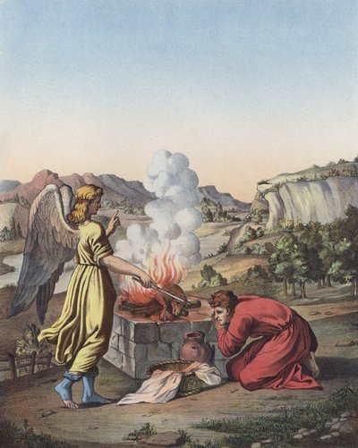 Der Engel erscheint Gideon von after Raphael