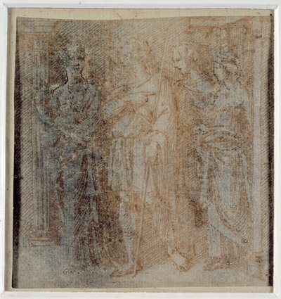 Aeneas begleitet von Dido, Studie für die Randdarstellung (3. Abteilung links) des 