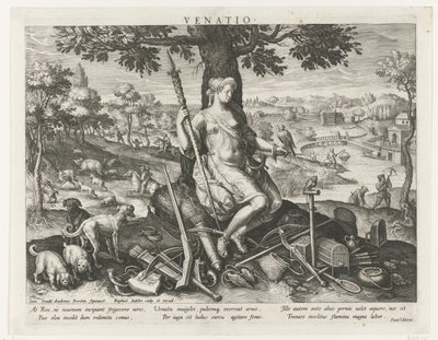 Diana als Schutzpatronin der Jagd (Serie: Wichtige Beschäftigungen eines Prinzen) von Raphaël Sadeler (I)