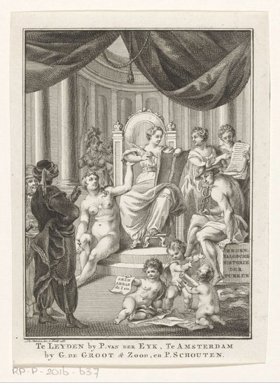 Allegorische Darstellung mit Geschichte, Wahrheit, Altertumskunde und Vorsicht von Reinier Vinkeles (I)