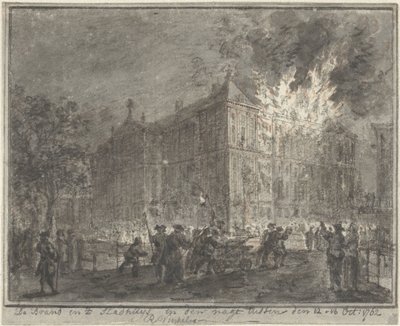 Brand im Rathaus von Amsterdam, 1762 von Reinier Vinkeles (I)