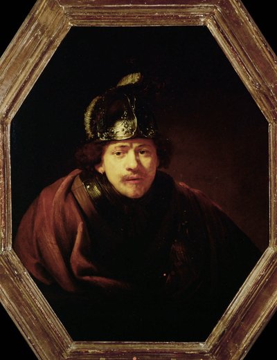 Selbstporträt mit Helm von Rembrandt Harmensz. van Rijn
