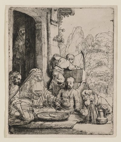 Abraham bewirtet die Engel von Rembrandt van Rijn