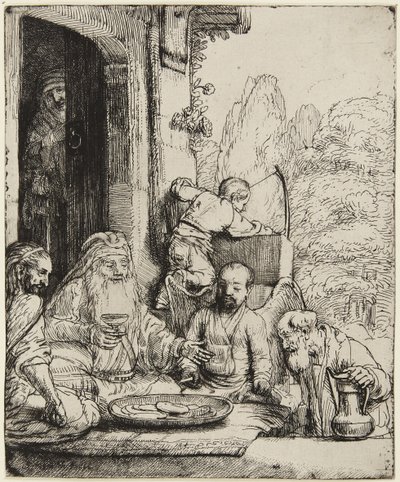 Abraham bewirtet die Engel von Rembrandt van Rijn